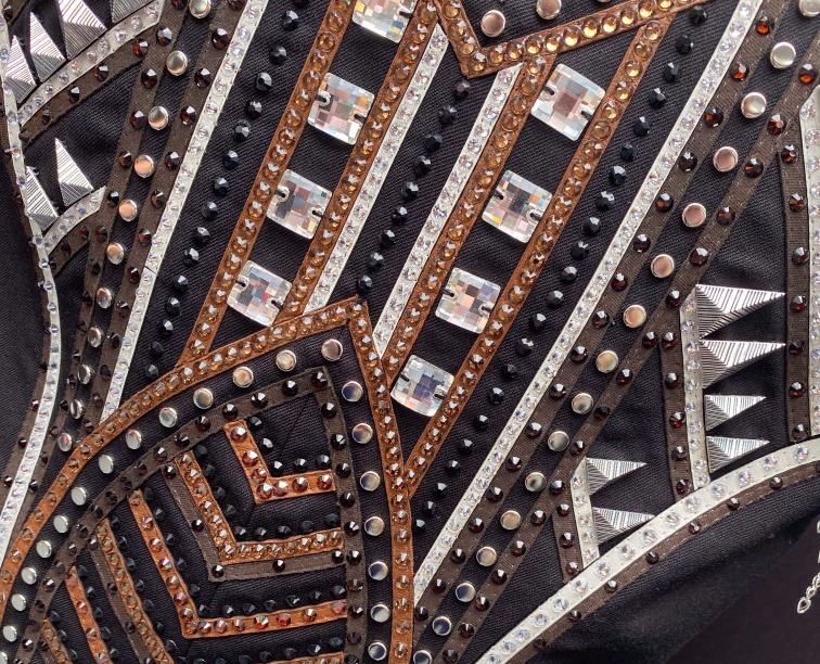 Close up picture of the intricate detailing on a Reining Vest