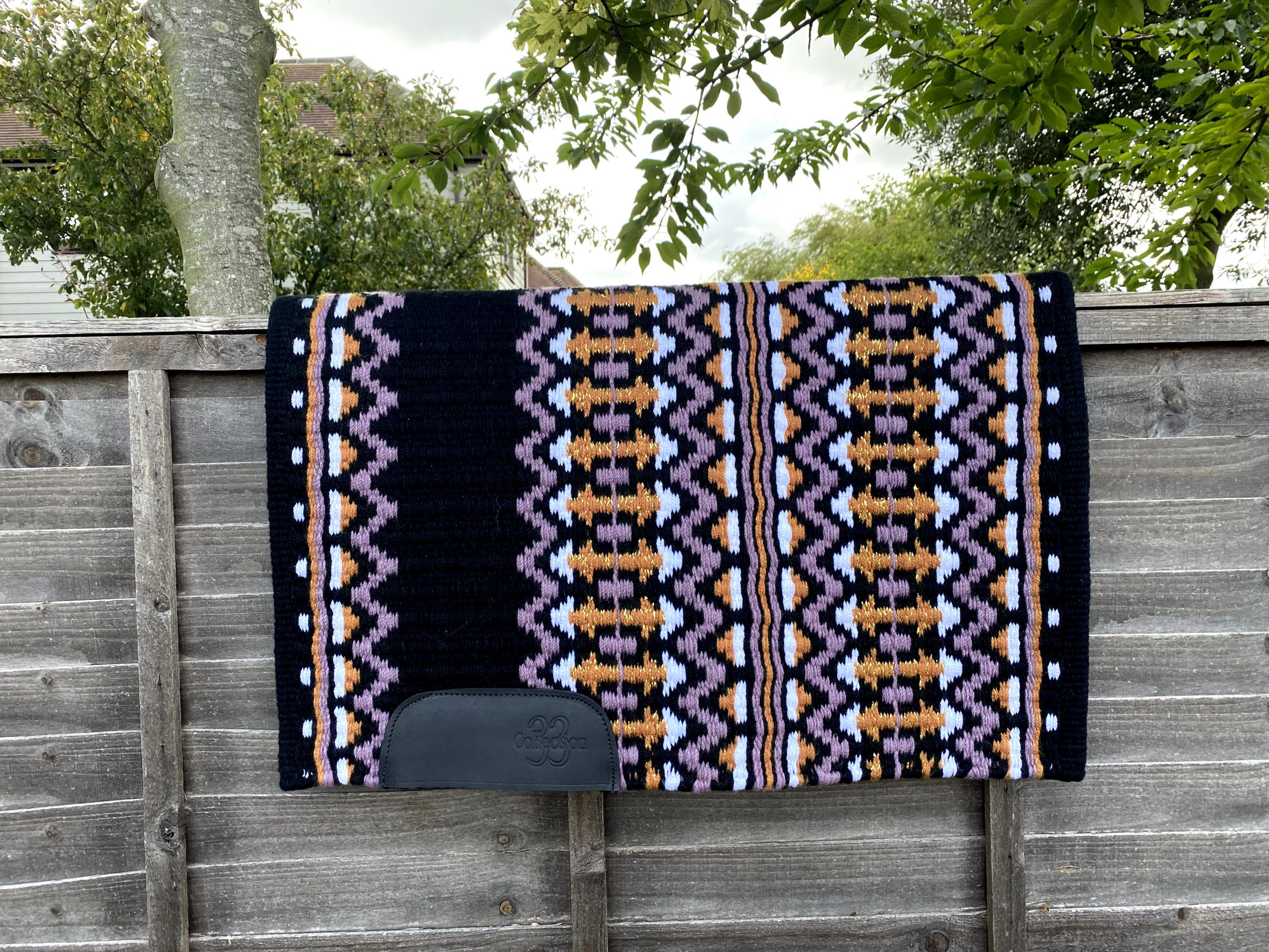 Unique Grey, White, and Black Collection 33 Design Saddle Blanket 